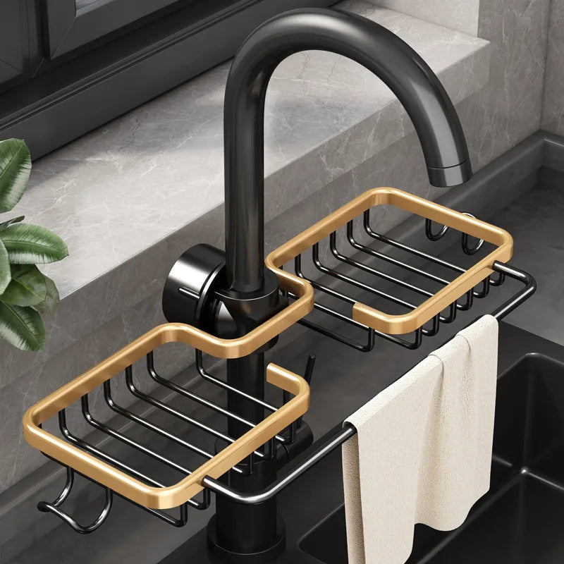 Aluminum Sink & Faucet Storage Rack