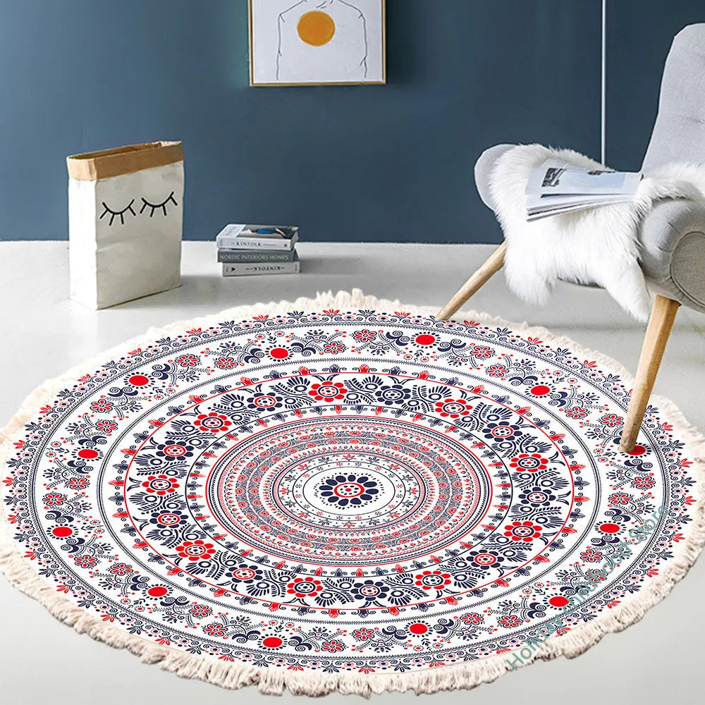 Boho Round Tassel Rug