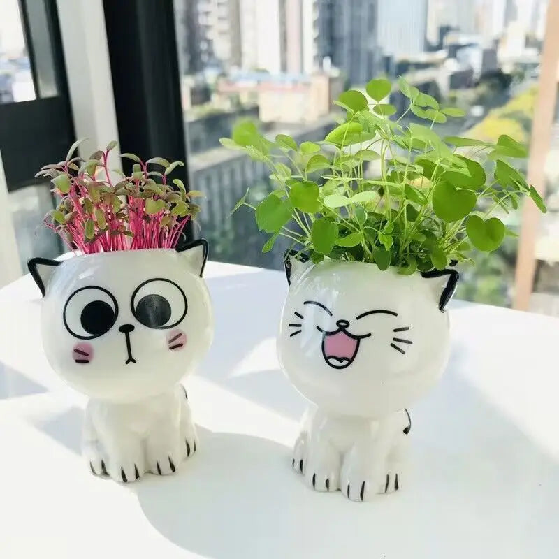 Cute Cat Ceramic Plant Pot