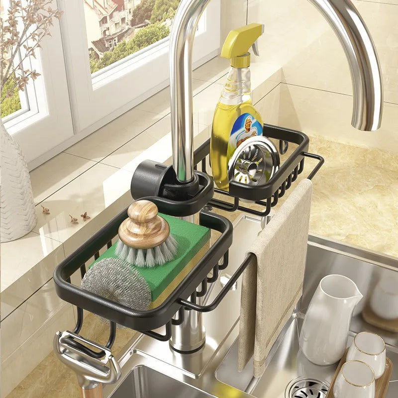 Aluminum Sink & Faucet Storage Rack