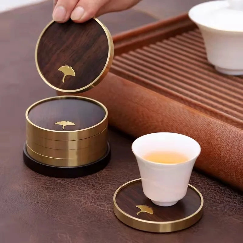 Rosewood Heat-Resistant Coaster Set