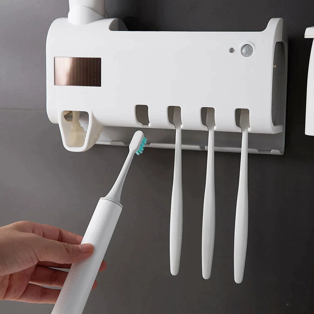 UV Toothbrush Sterilizer & Toothpaste Dispenser